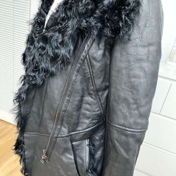 Mo & Co Women's Winter Sheep Skin Leather Jacket/Coat - Picture 5 of 16